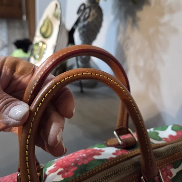 Dooney & Bourke Pink and Green Floral Satchel With Coin Case - Picture 12 of 16